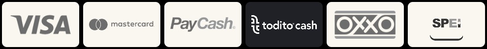 Captura de pantalla original de Apuesta Viva de los logotipos de métodos de pago aceptados en Betway: Visa, Mastercard, PayCash, ToditoCash, Oxxo y SPEI